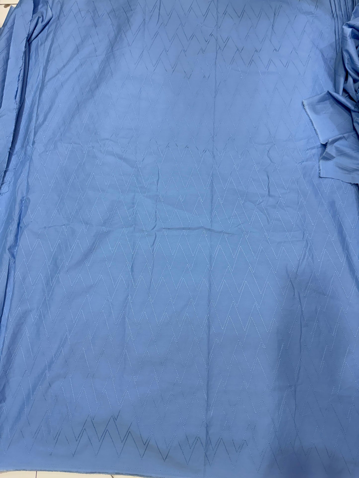 Buy Cotton Chambray Blue Base Embroidery Fabric