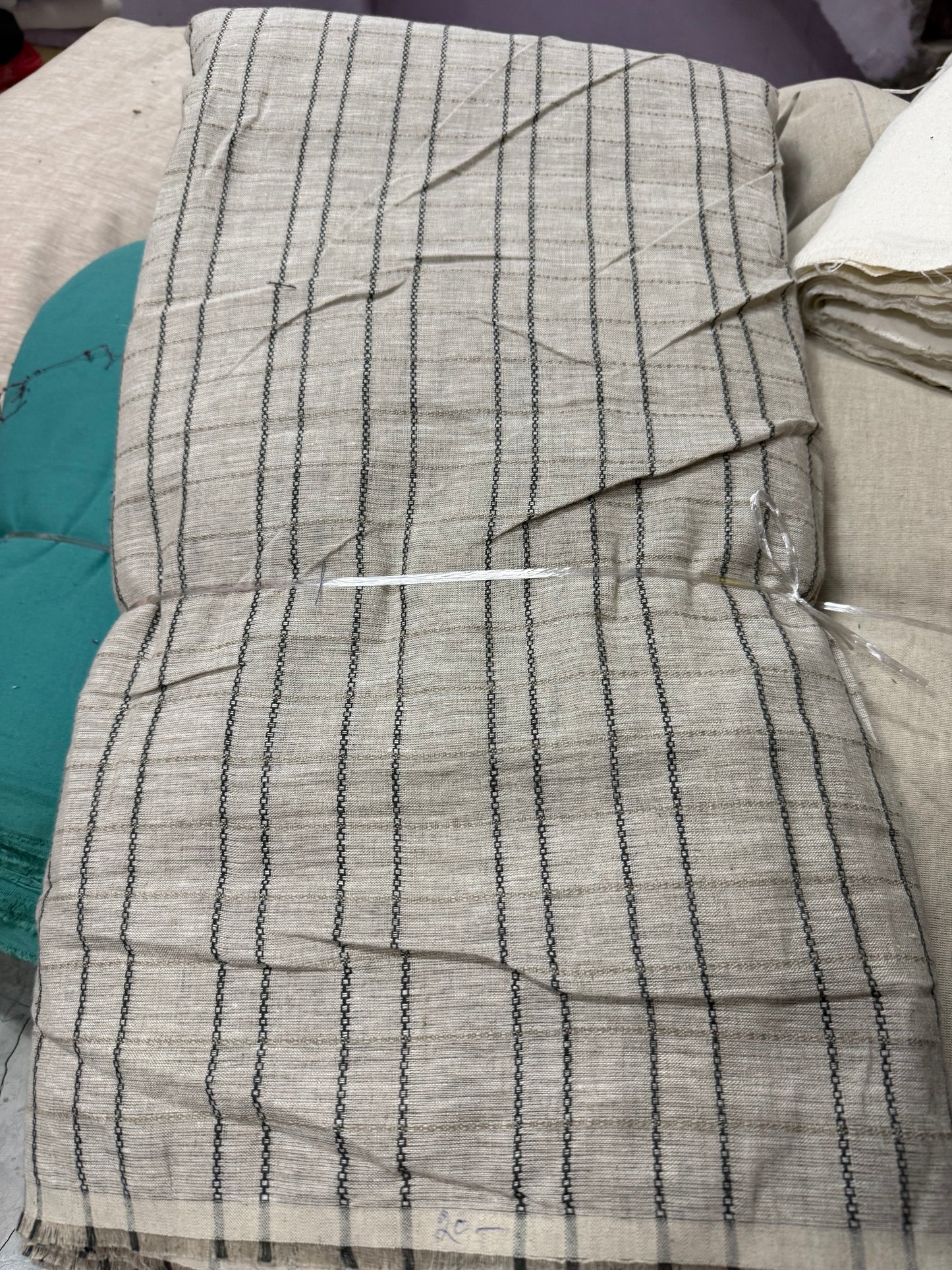 Buy Lab Certified Pure Linen Chain Work Premium Collection Fabric