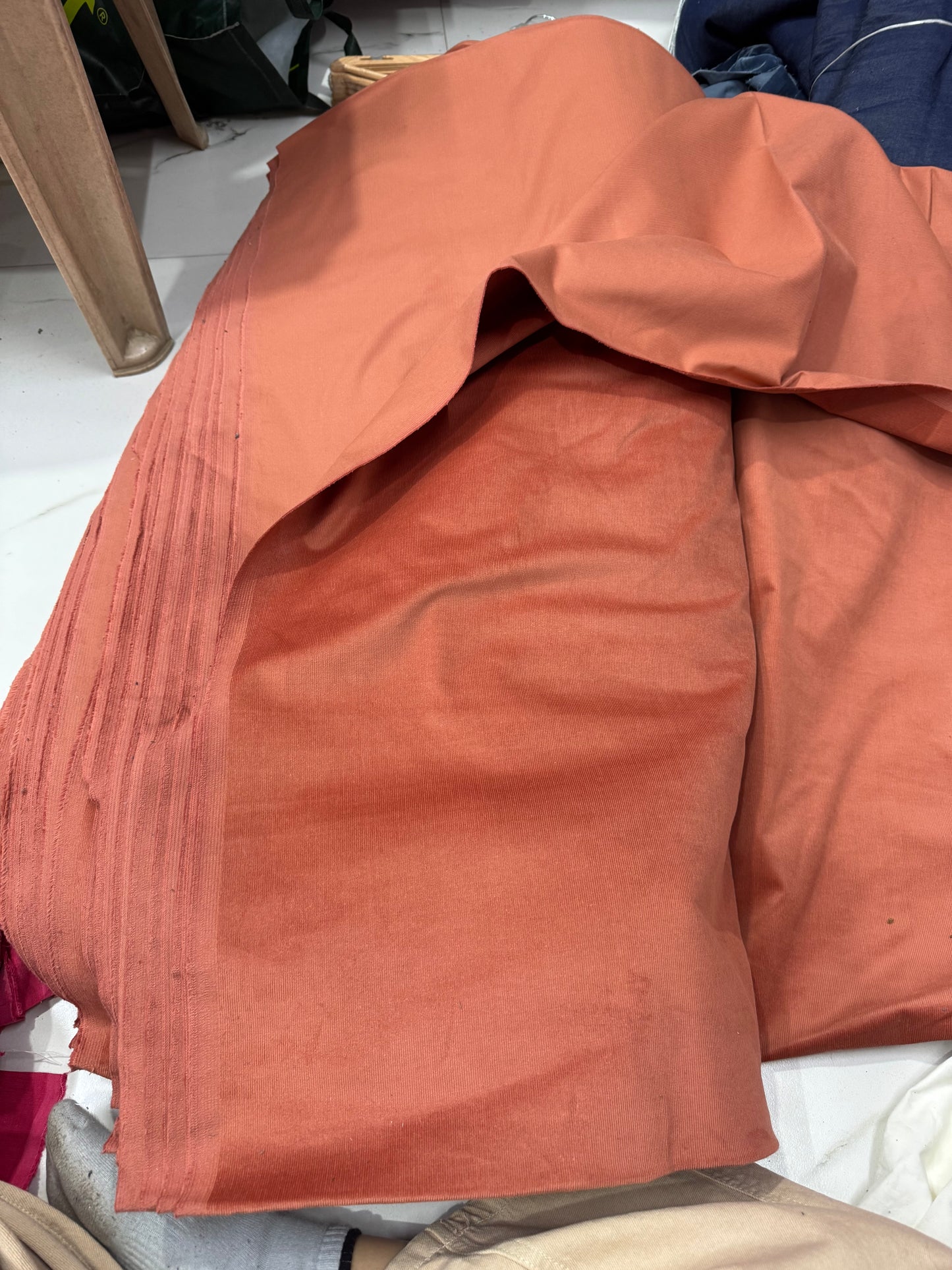 Buy Corduroy Solid Yam Orange Fabric