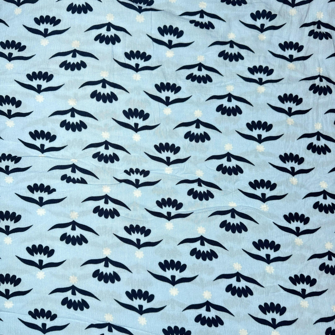 Buy Rayon Crepe Black Lattice Printed Fabric