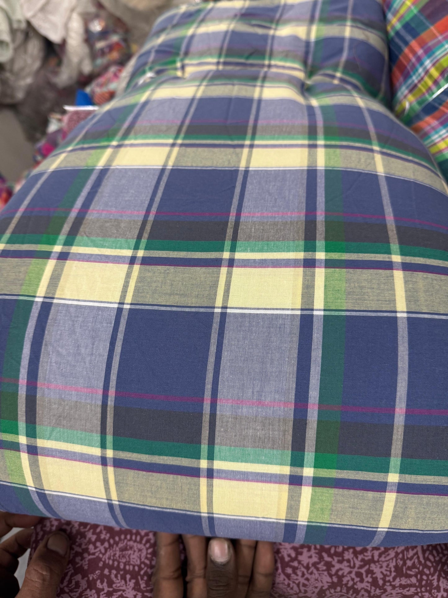 Buy Premium Blue Cotton Arvind Mill Yarn Dyed Fabric