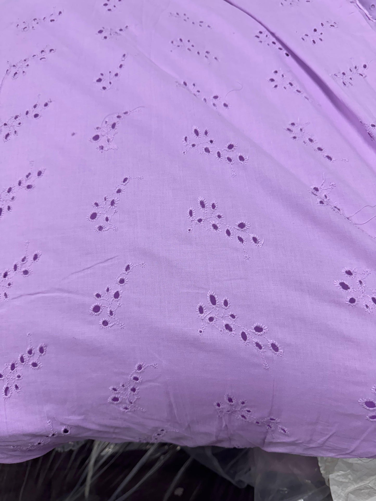 Buy Cotton Hakoba Lavender Leaf Cutwork Embroidery