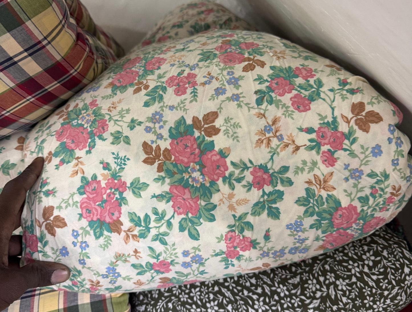 Buy Cotton Viscose Pink Rose Printed Fabric