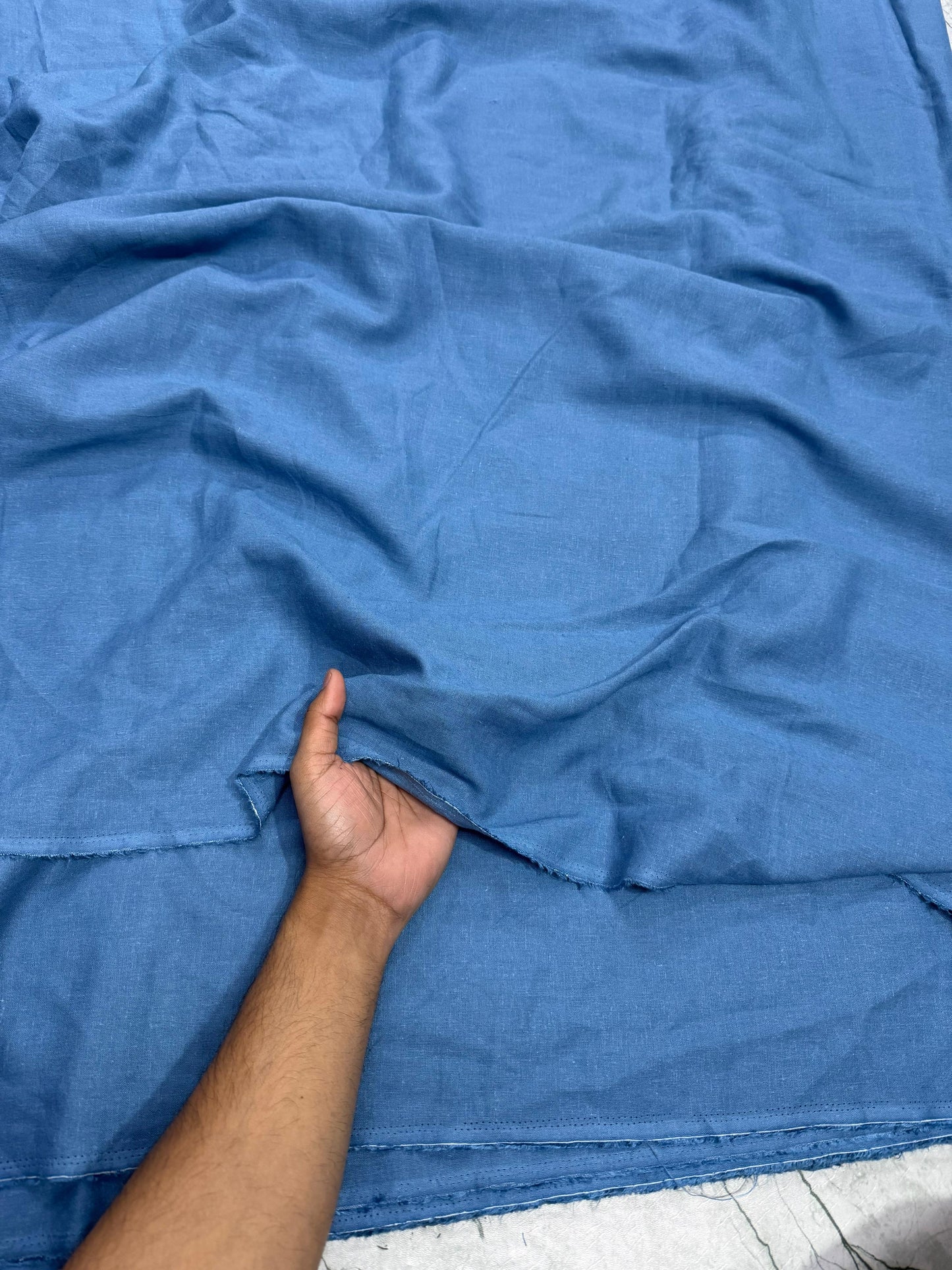 Buy Cotton Linen Aqua Blue Fabric