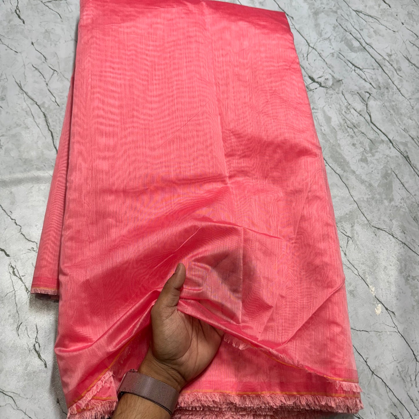 Buy Mul Chanderi Flamingo Fabric