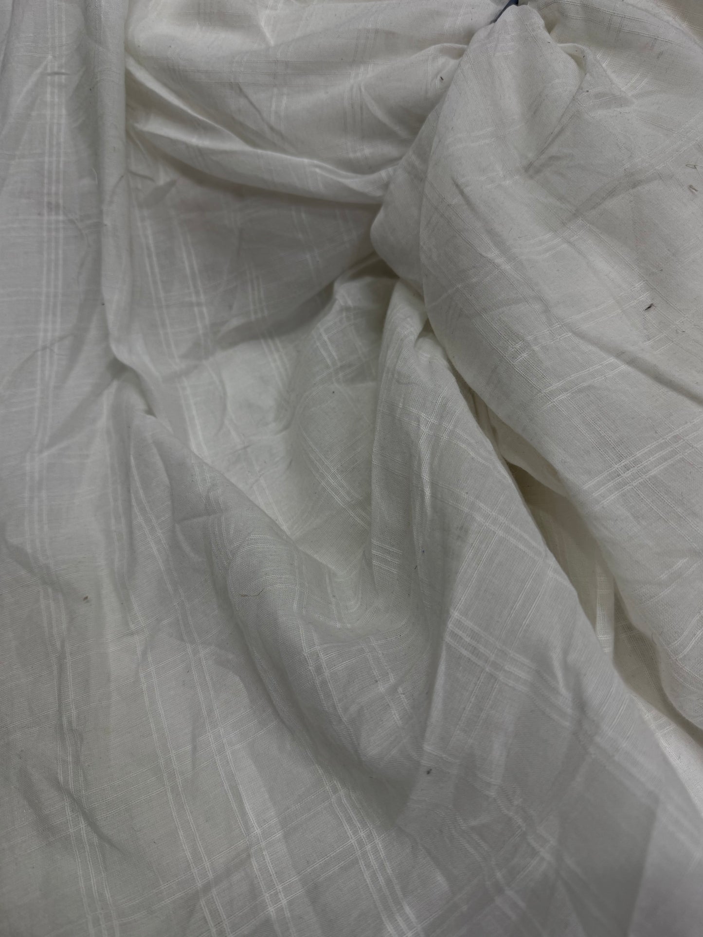 Buy Cotton Dobby Checks Solid White Fabric