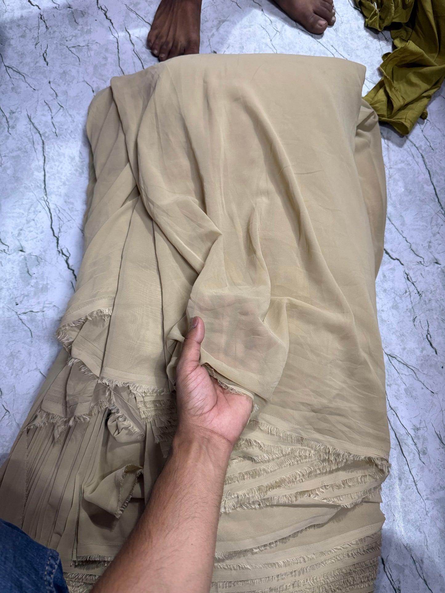 Fox Georgette Solid Pastle Nude Fabric