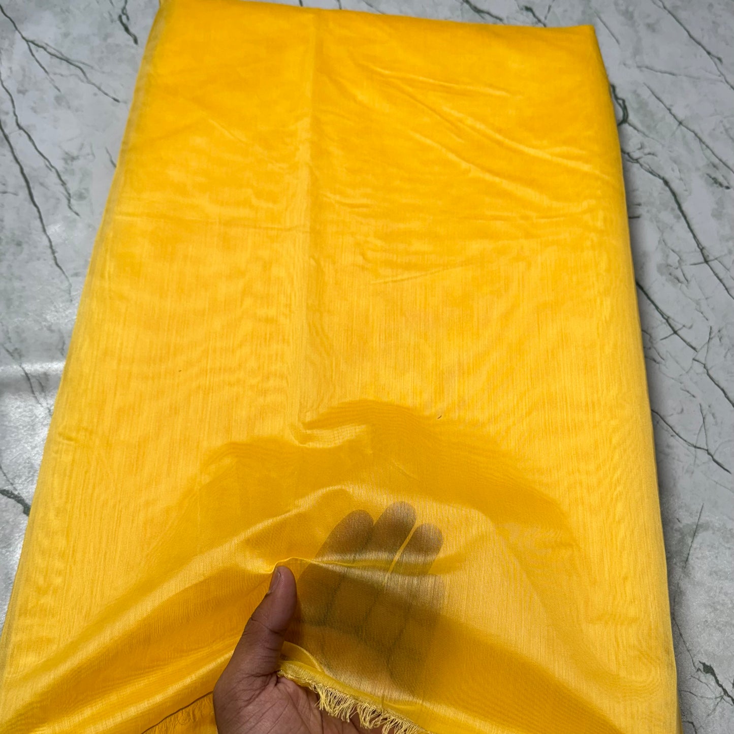 Buy Mul Chanderi Ladoo Peela Fabric