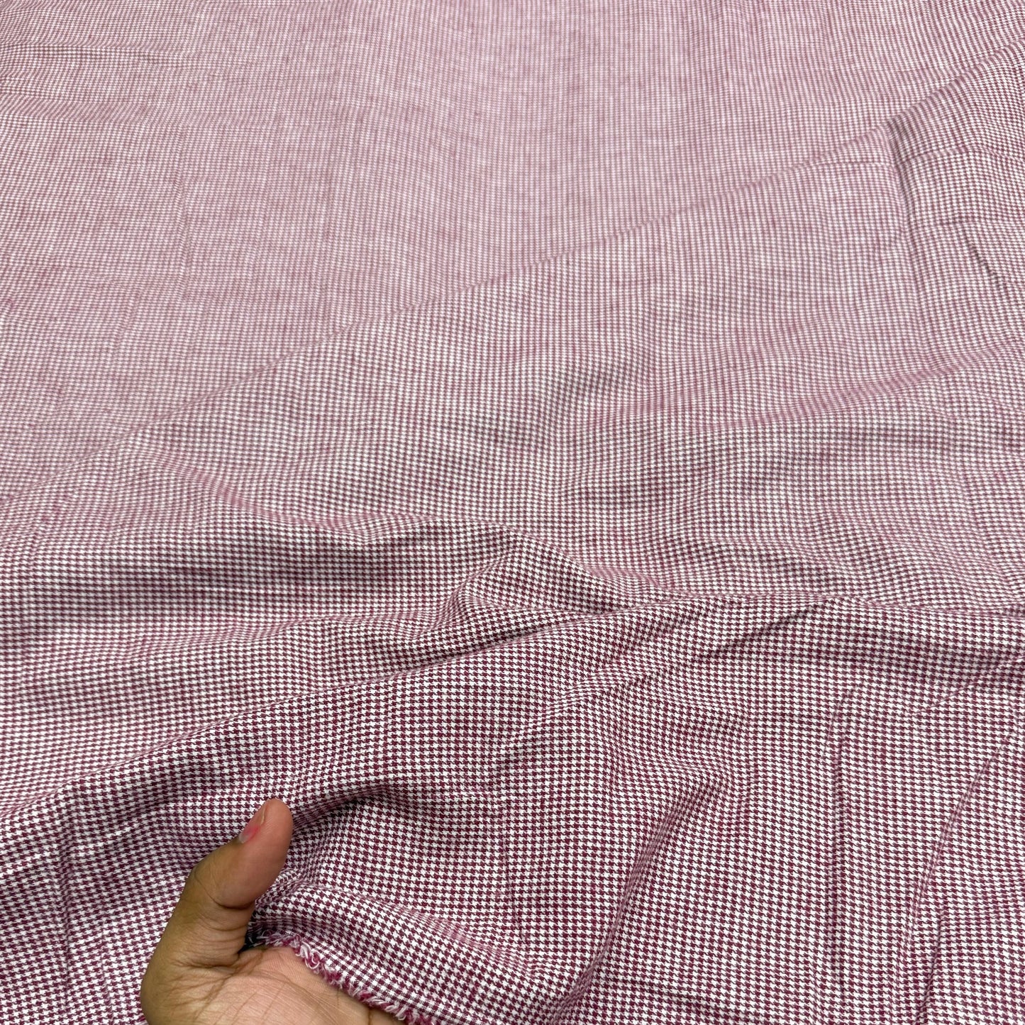 Buy Cotton Twill Red Houndstooth Fabric