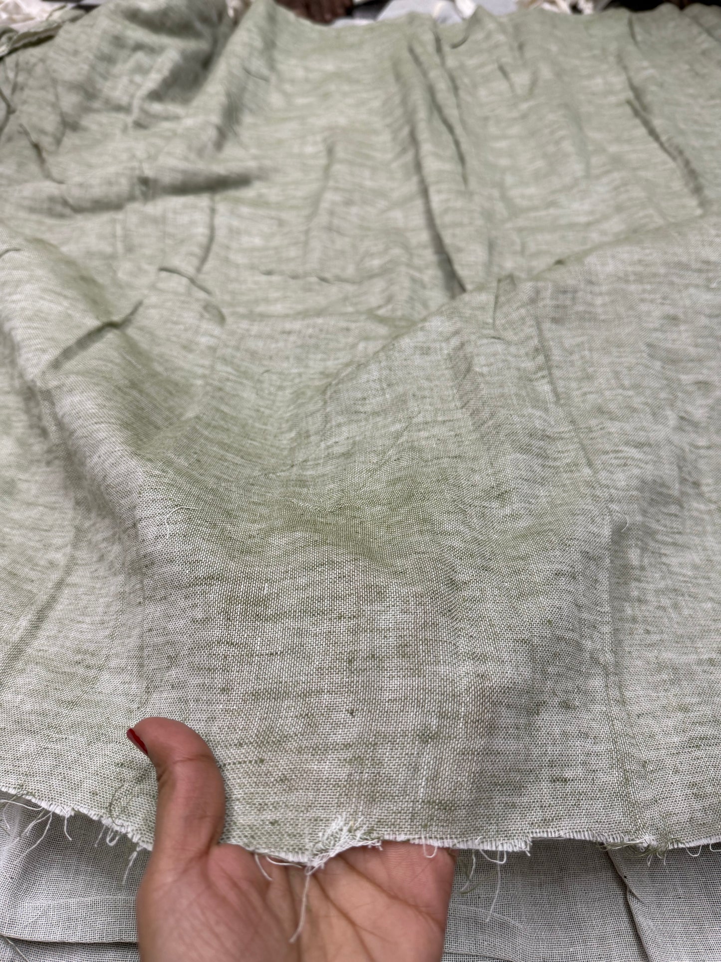 Buy Cotton Linen Washed Green Soft Furnishing