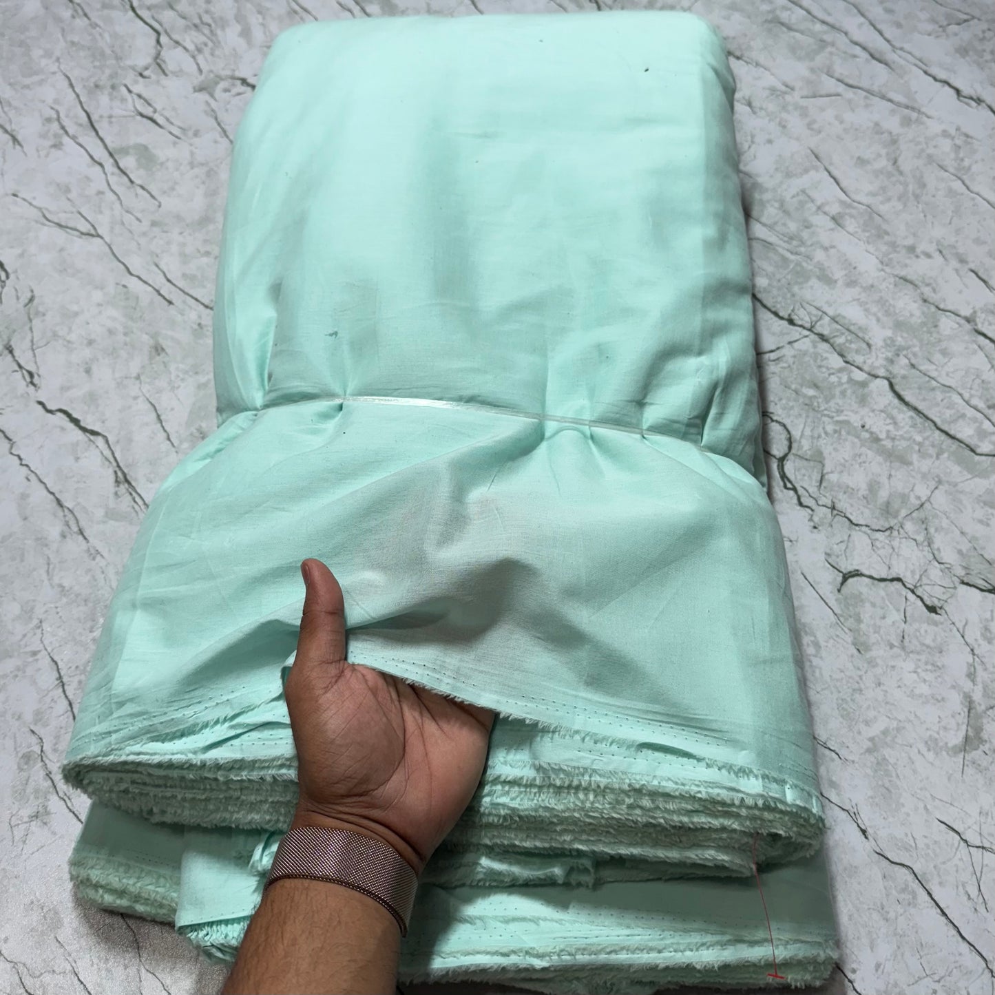Buy Cambric Solid Mint Blue Fabric