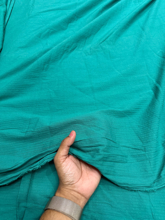 Premium Seersucker Solid Firozi Fabric