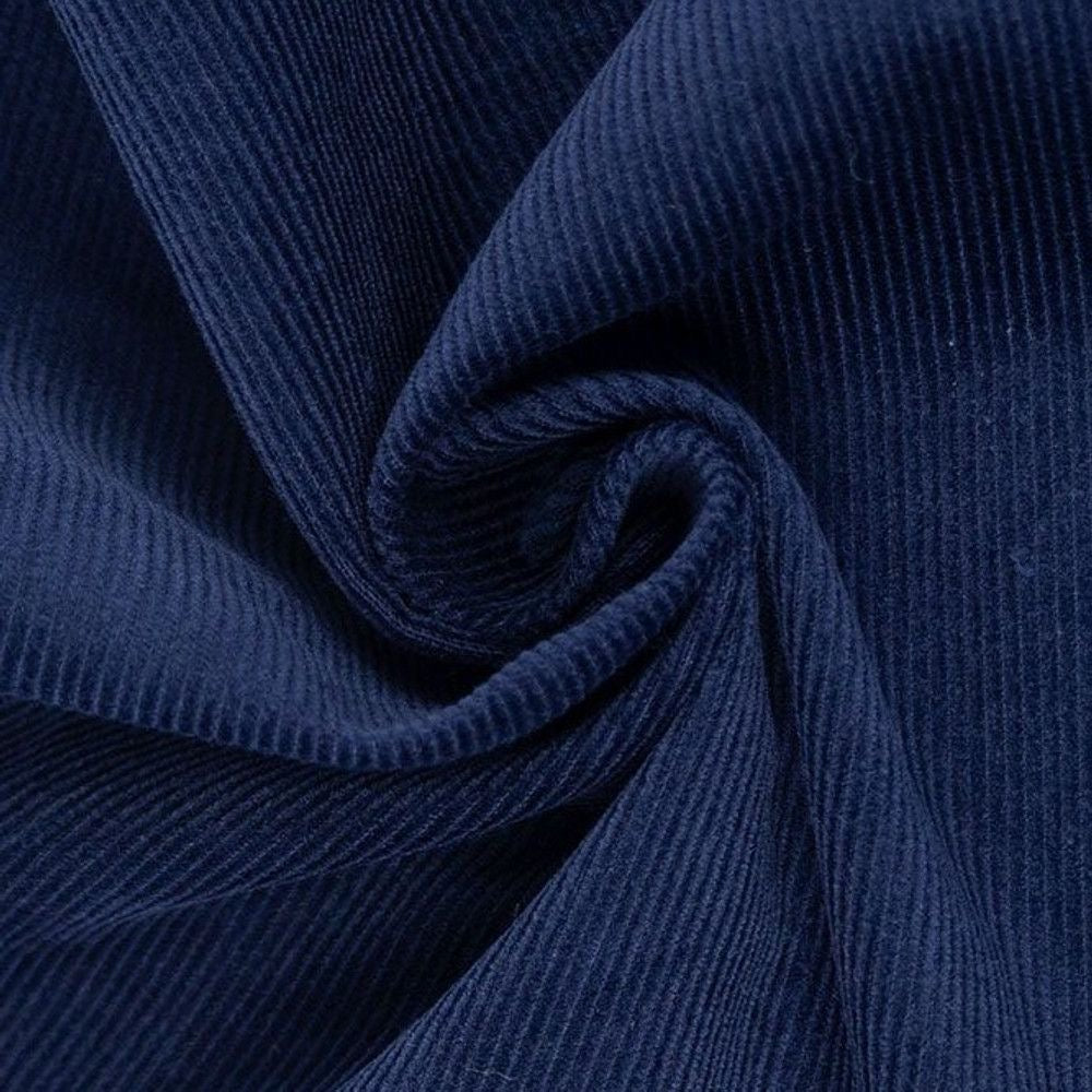 Buy Corduroy Solid Navy Blue Fabric (20 Wale)
