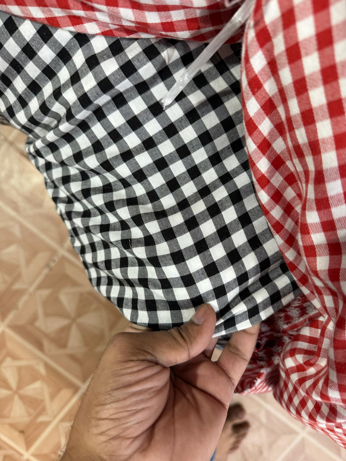 Buy Cotton Twill Black Check Printed Fabric