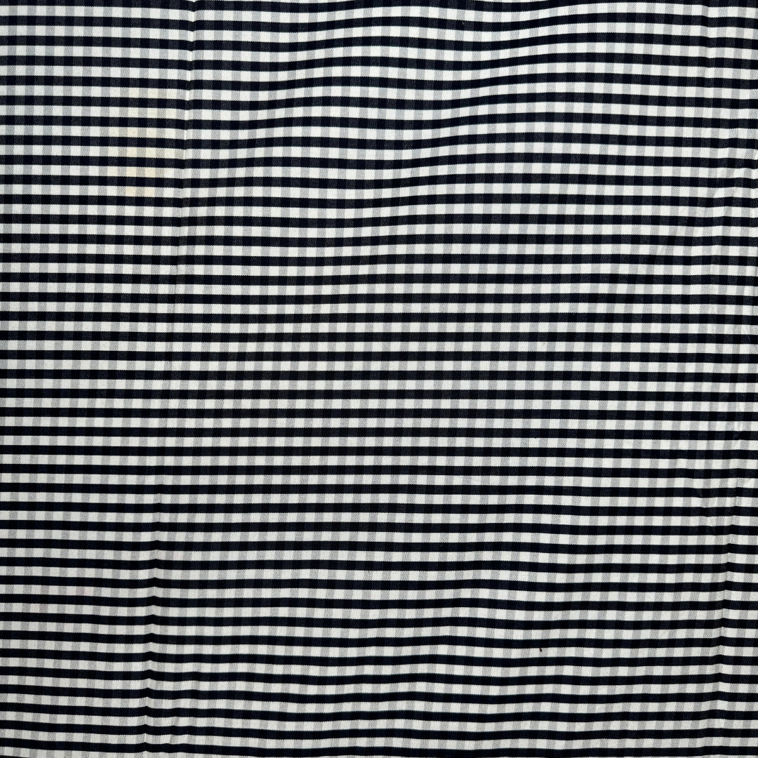 Yarn Dyed Poly Twill Black Stripe Fabric