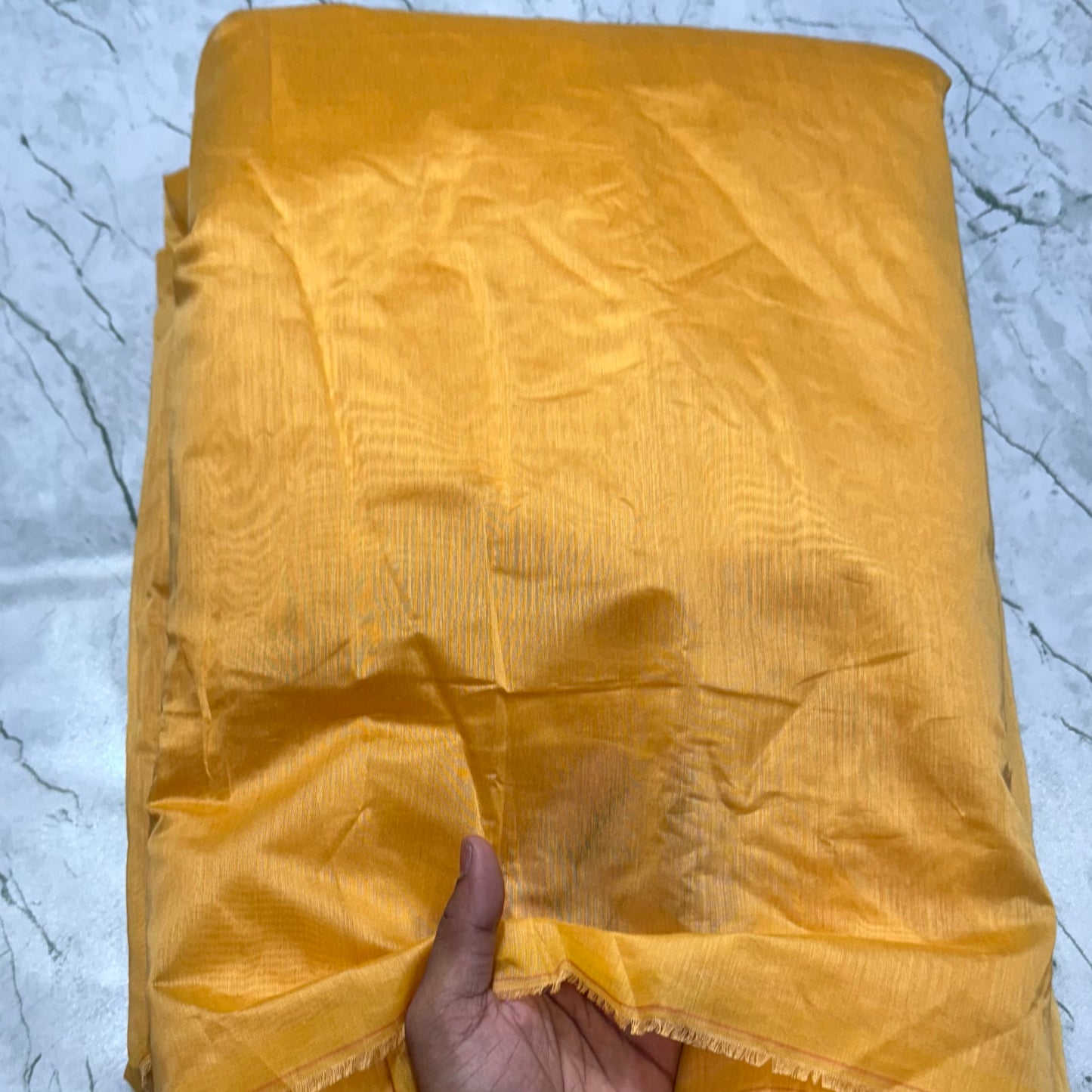 Buy Mul Chanderi Mustard Fabric