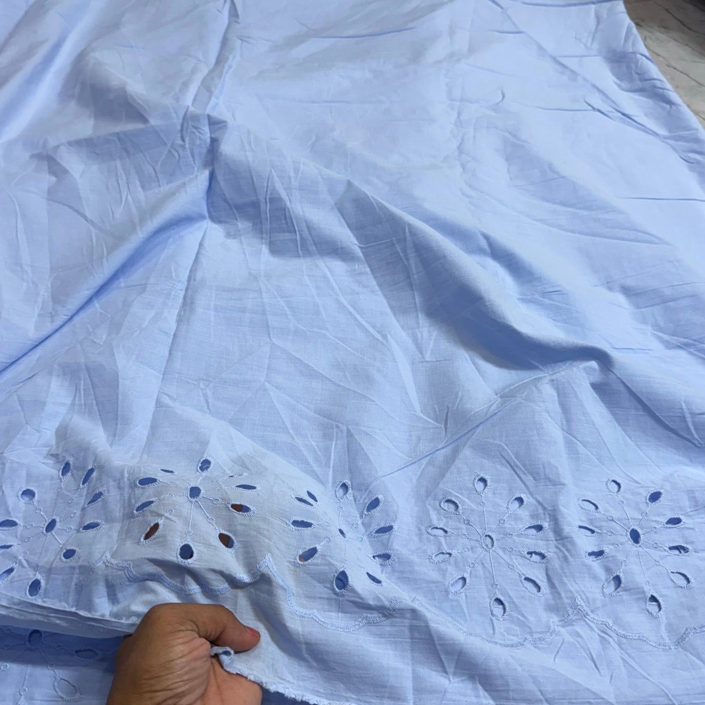 Buy Hakoba Powder Blue Plazzo 10 Join Border Fabric