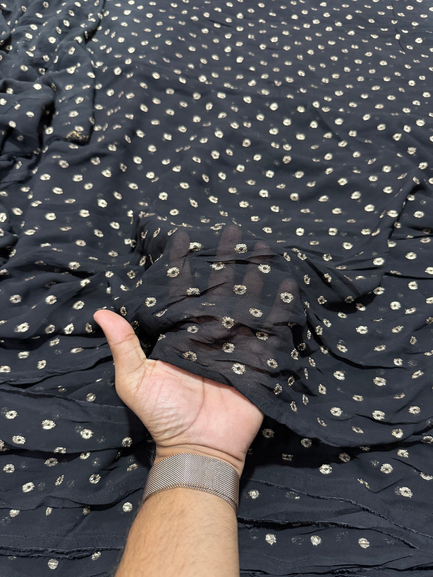 Buy Viscose Chiffon Black Fabric