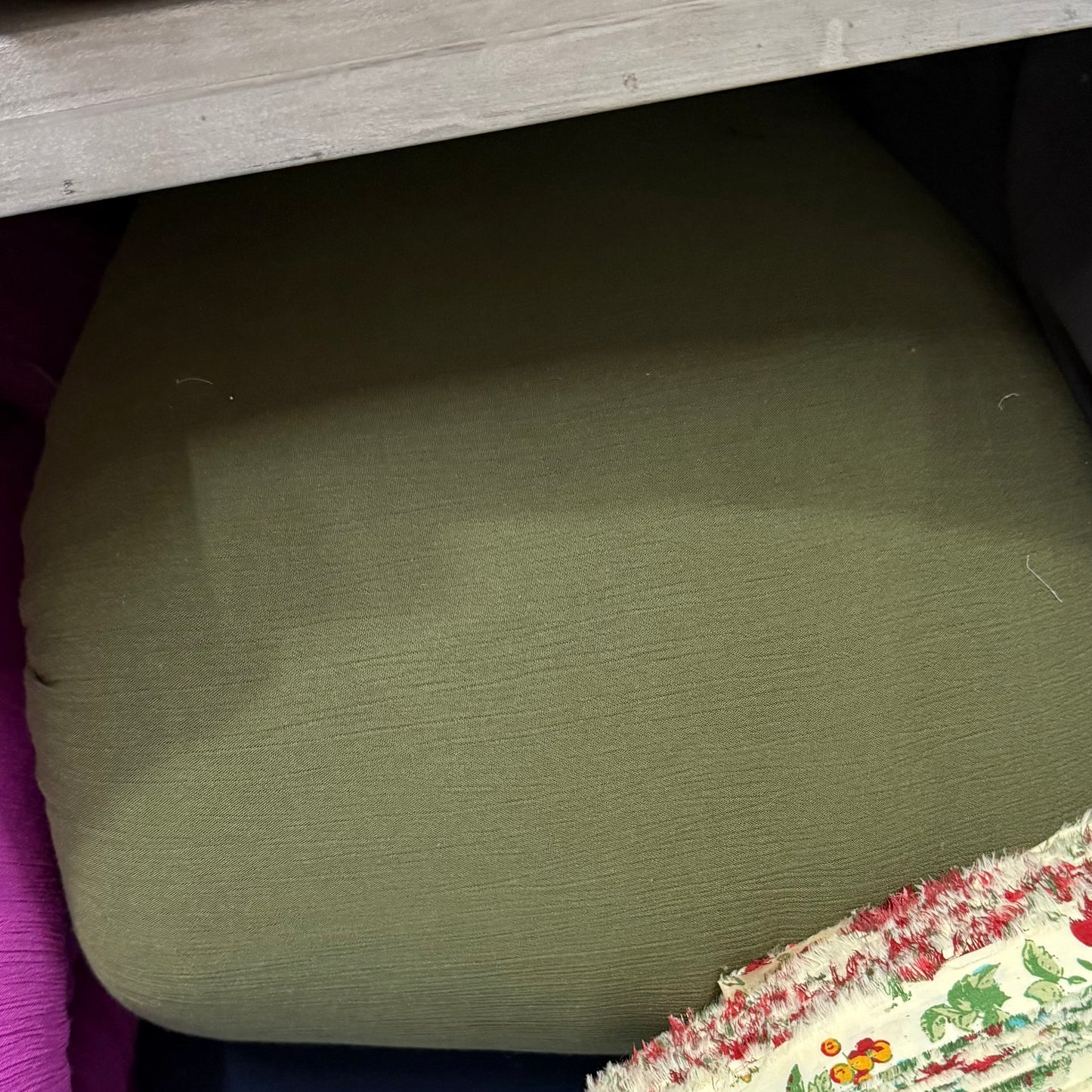 Buy Crinkled Crepe Olive Green Fabric