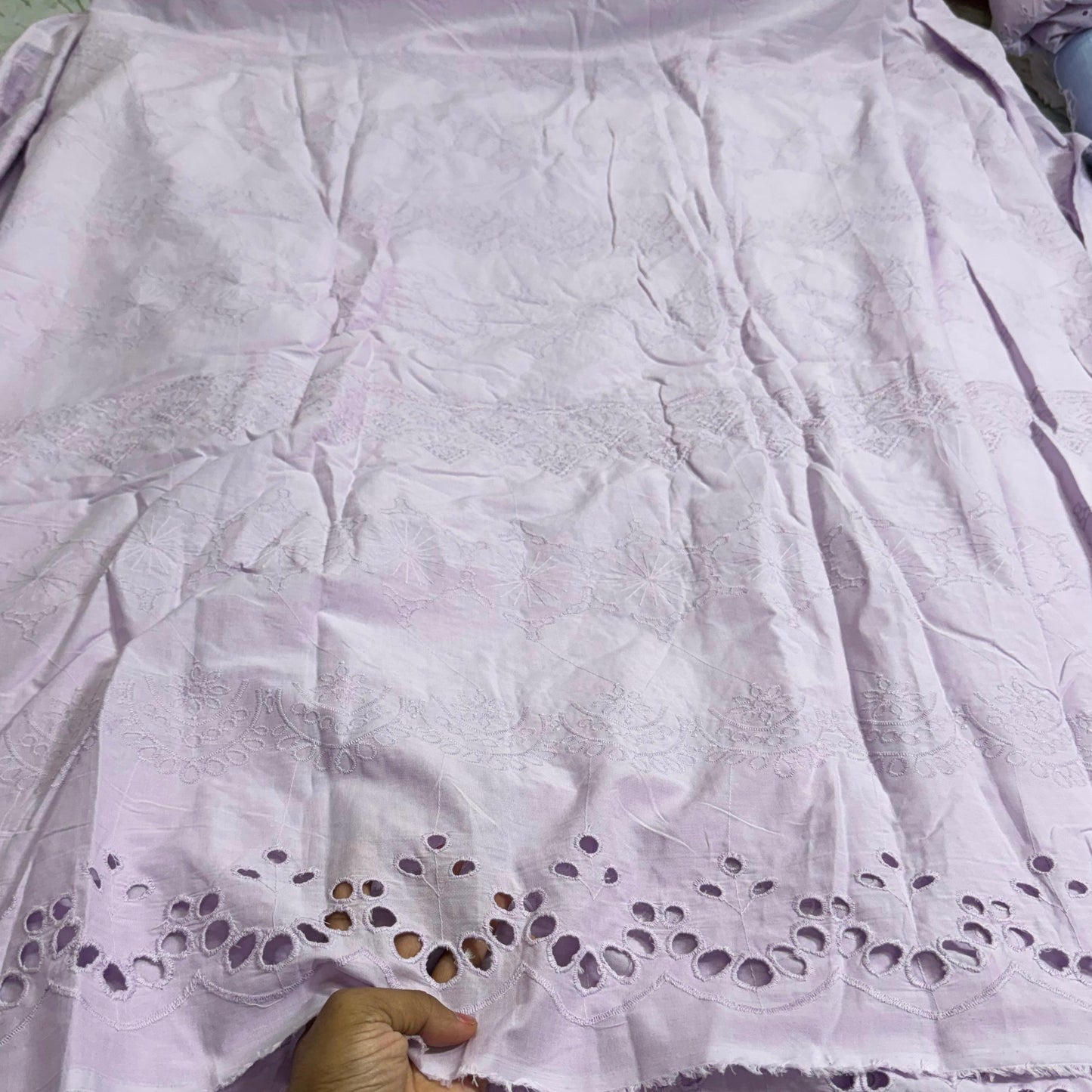 Buy Cotton Hakoba Lavender Below Embroidery