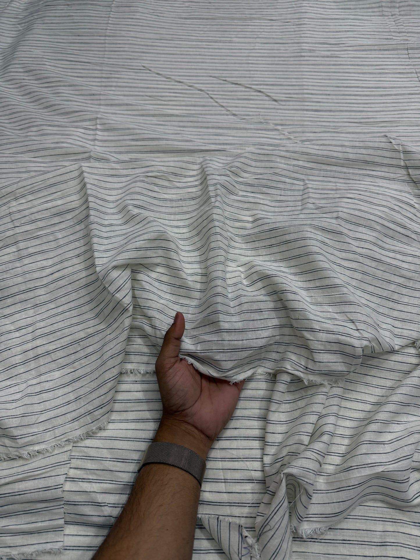 Buy Linen Yarn Dyed Stripe Fabric