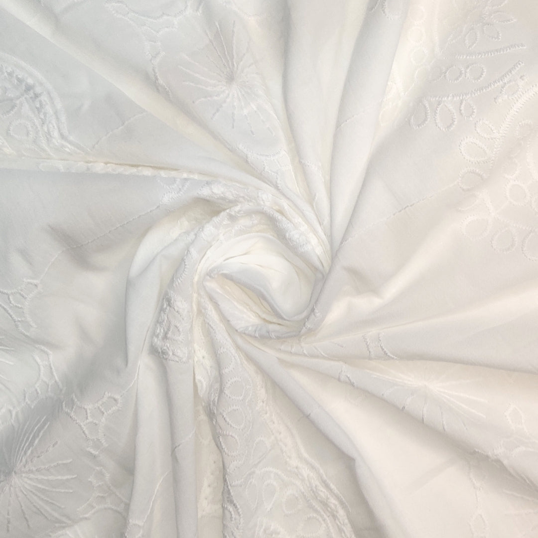Buy Cotton White Hakoba Below Embroidery SKU2.14