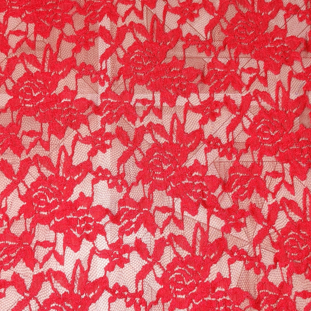 Buy Red Crochet Fabric