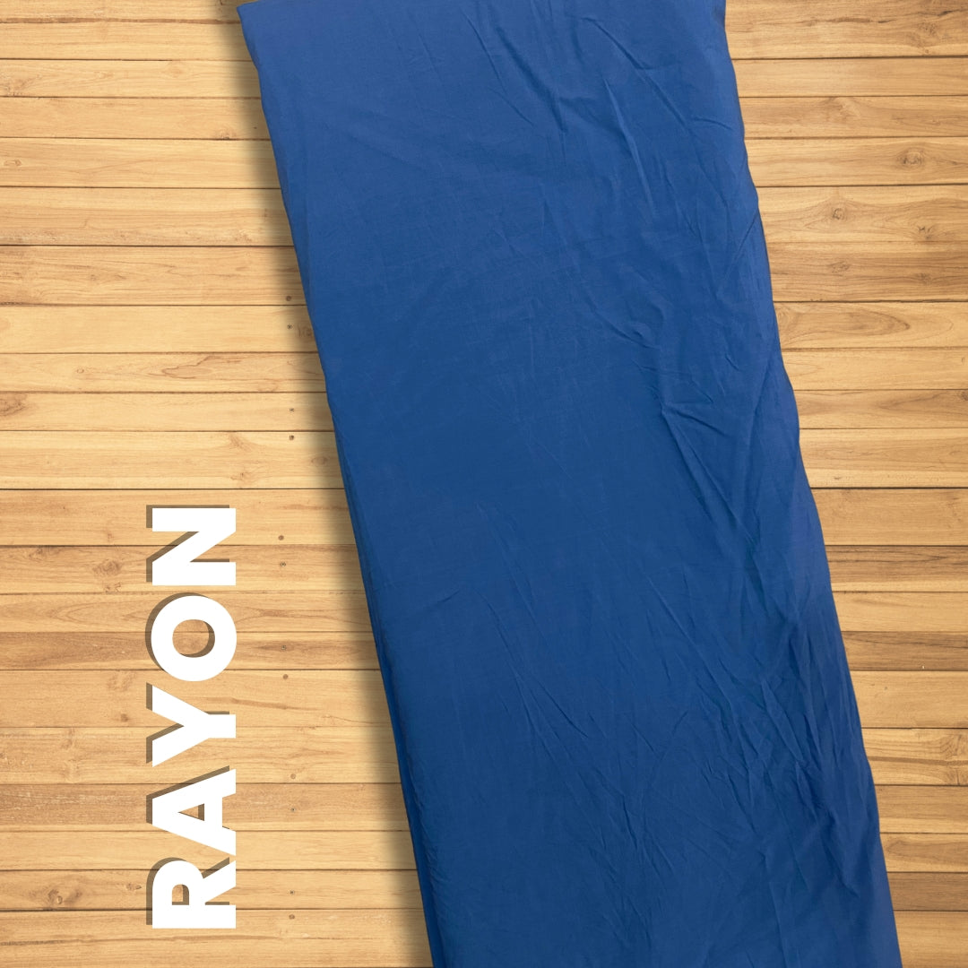 Buy Navy Blue Plain Solid Rayon Fabric