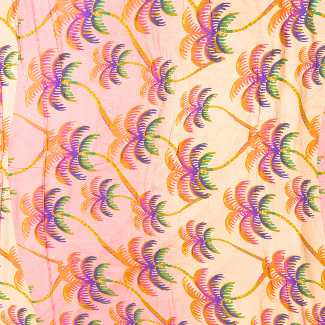 Buy Pure Linen Cotton Tropical Print Fabric