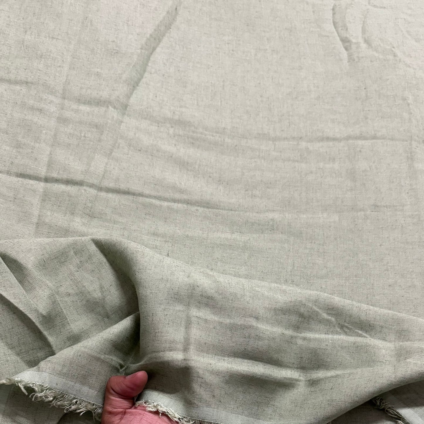 Buy Pure Linen Washed Soothing Green Fabric