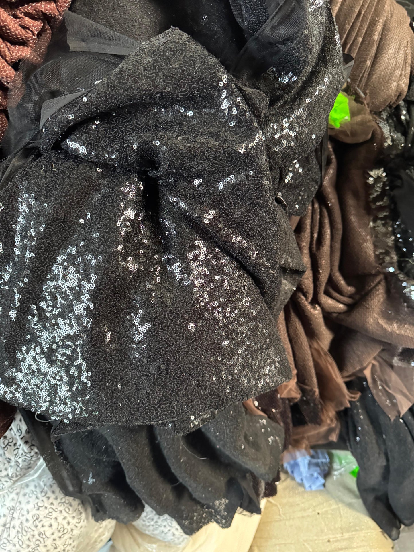 Buy Sequins Black Coloured Fabric