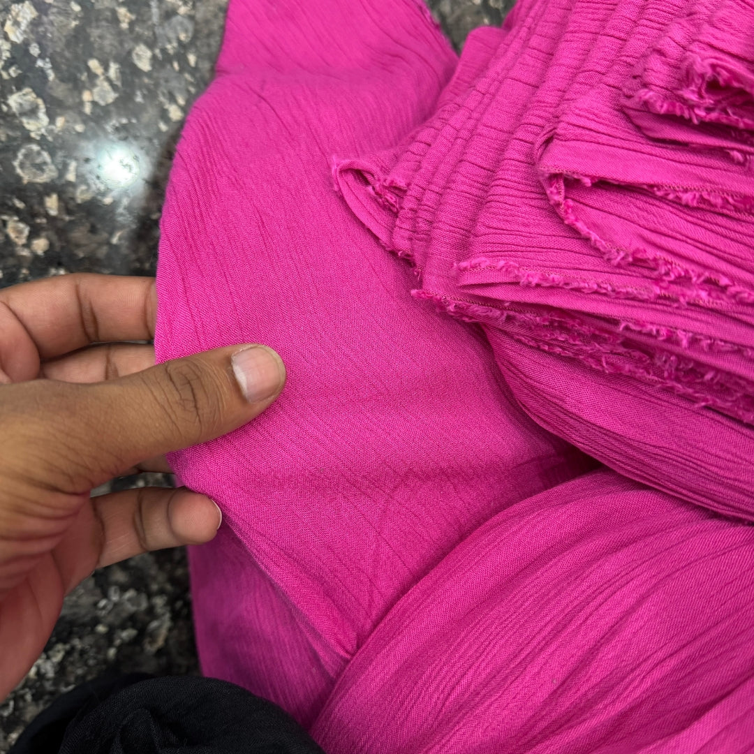 Buy Rayon Crepe Hot Pink Fabric