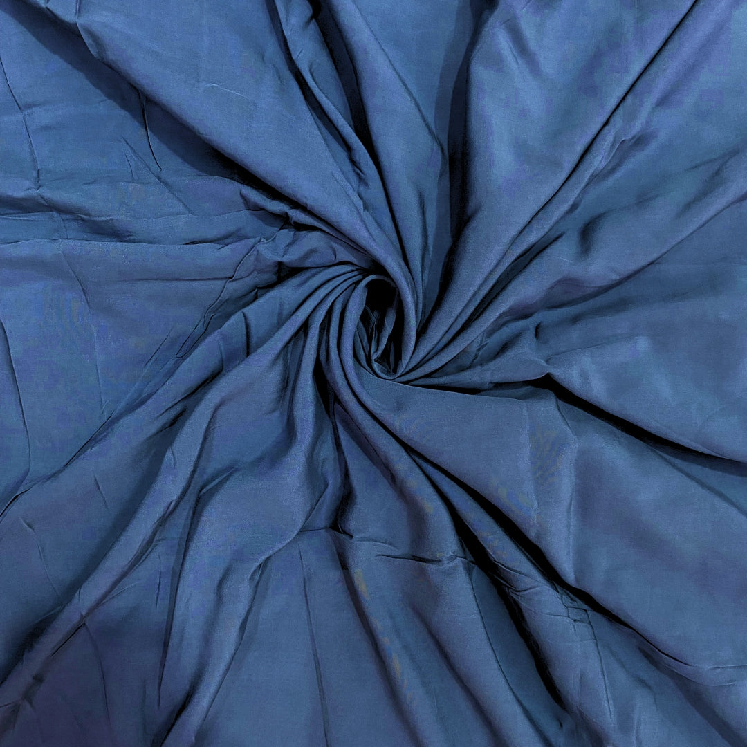 Buy Navy Blue Plain Solid Rayon Fabric