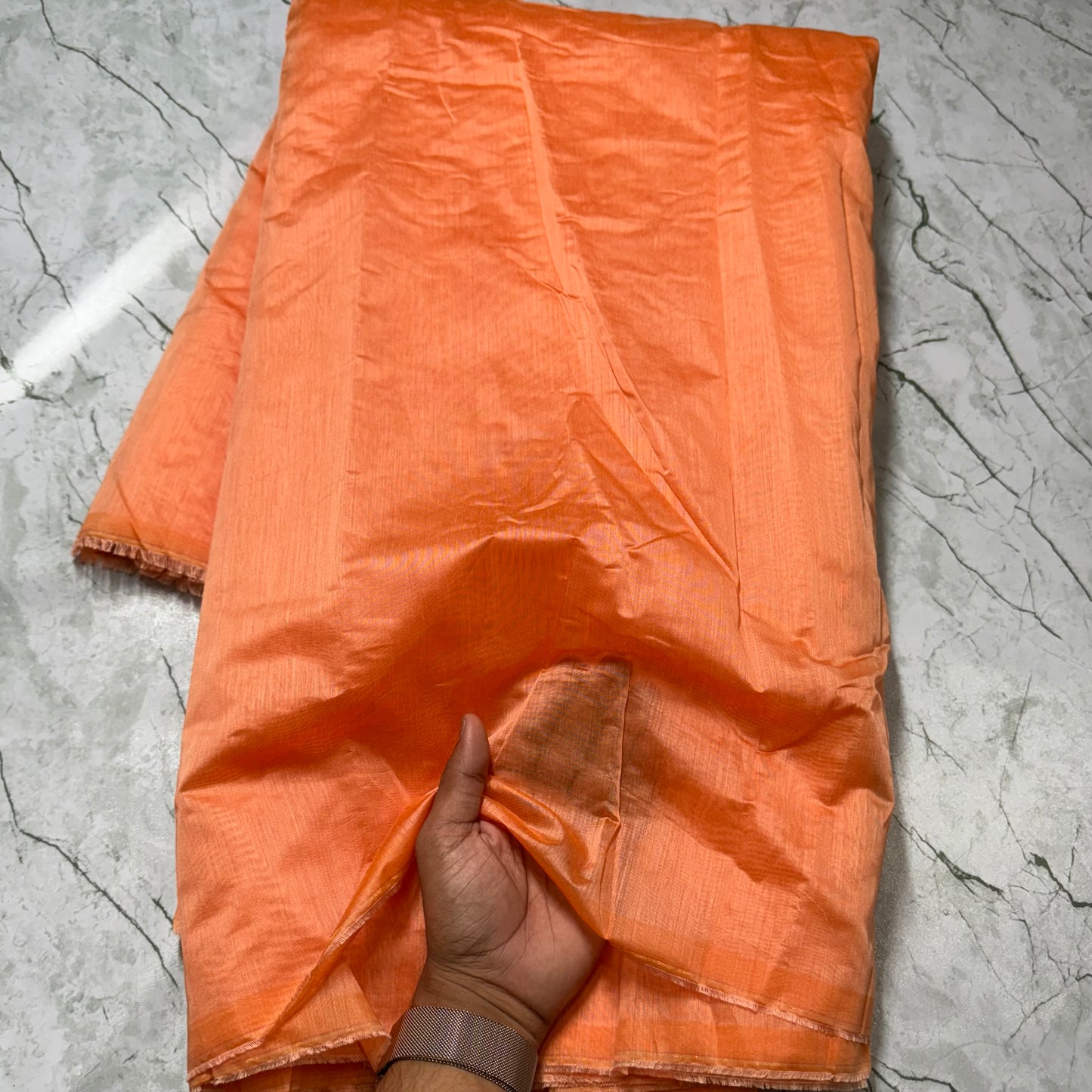 Buy Mul Chanderi Gerua Fabric