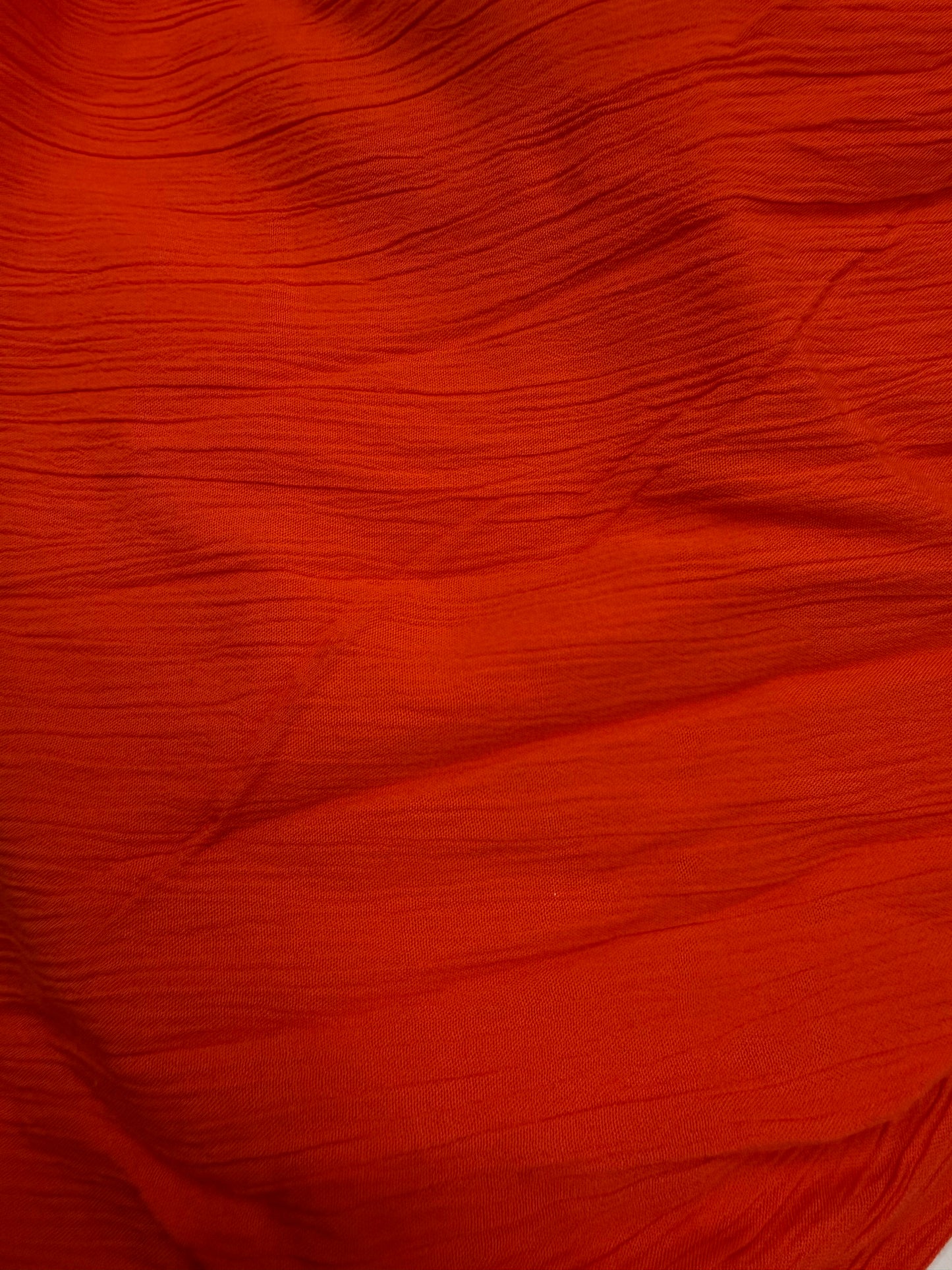 Buy Cotton Crinkled Crepe Bright Orange Solid Fabric