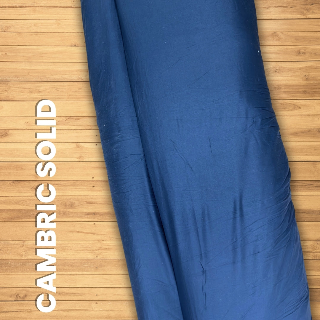 Buy Blue Cambric Solid Navy Blue Fabric