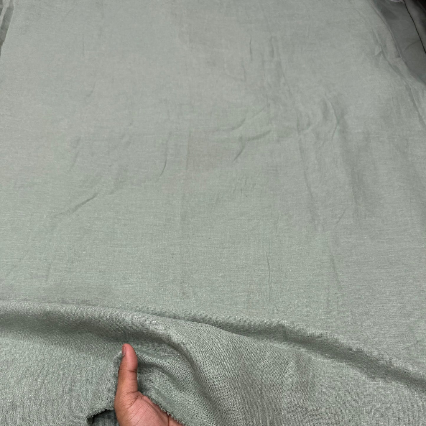 Buy Linen Solid Earth Green Solid Fabric