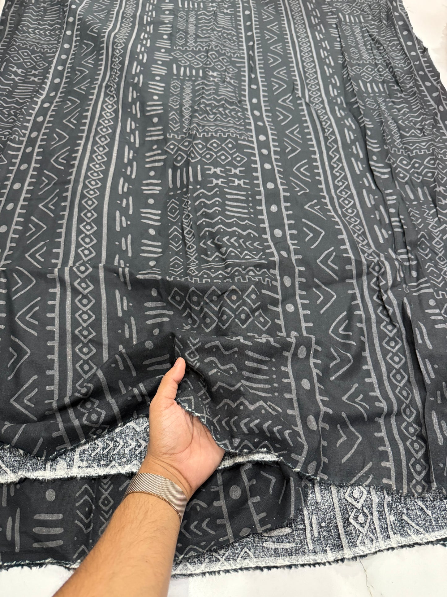 Cotton Linen Black Historic Printed Fabric