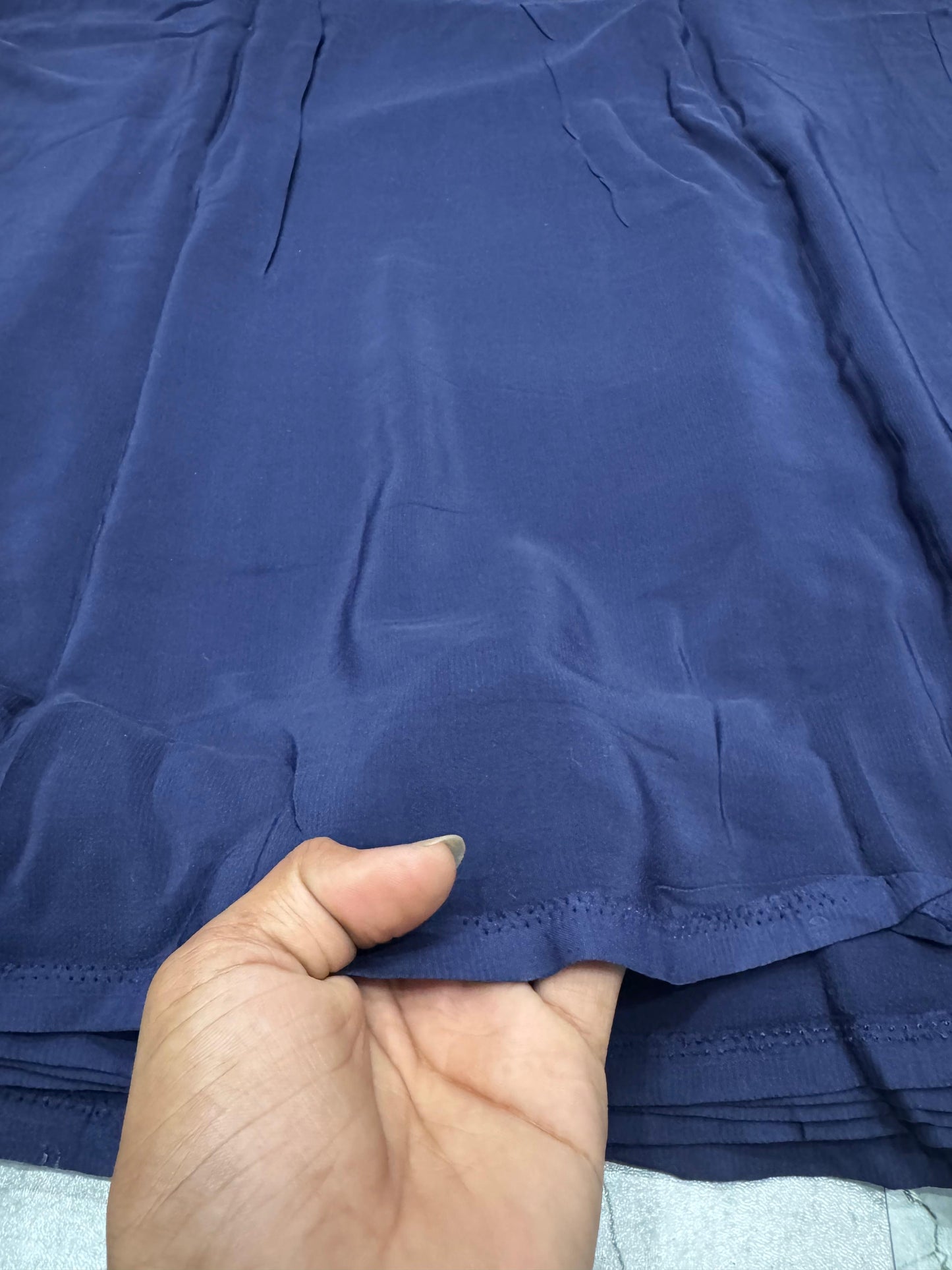 Premium Slub Silk Solid Dark Blue Fabric