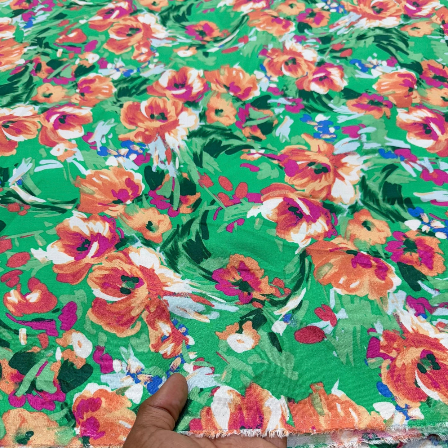 Buy Cotton Viscose Watercolour Rose Printed Fabric