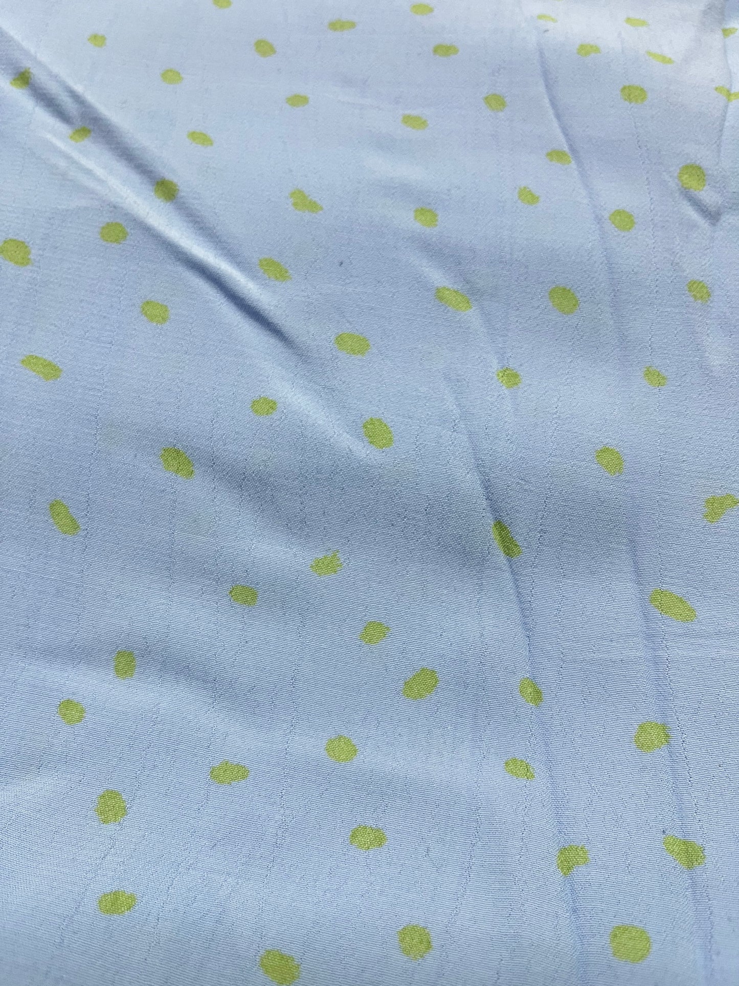 Buy Viscose Crepe Green Dot Blue Base Fabric
