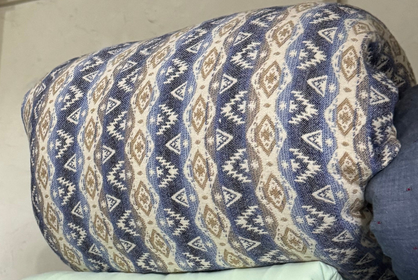 Buy Cotton Heavy Jacquard Boho Multi Blue Fabric