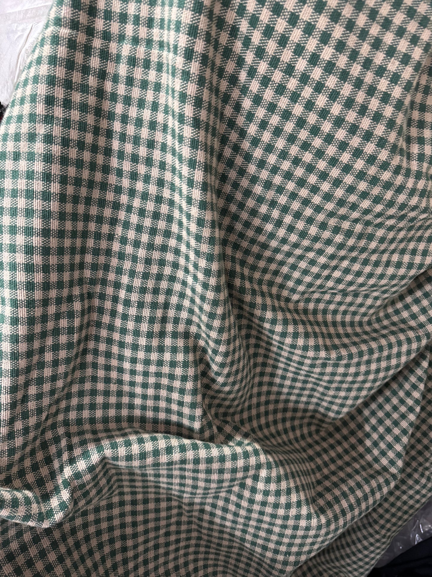 Buy Cotton Heavy Jacquard Green Check Fabric