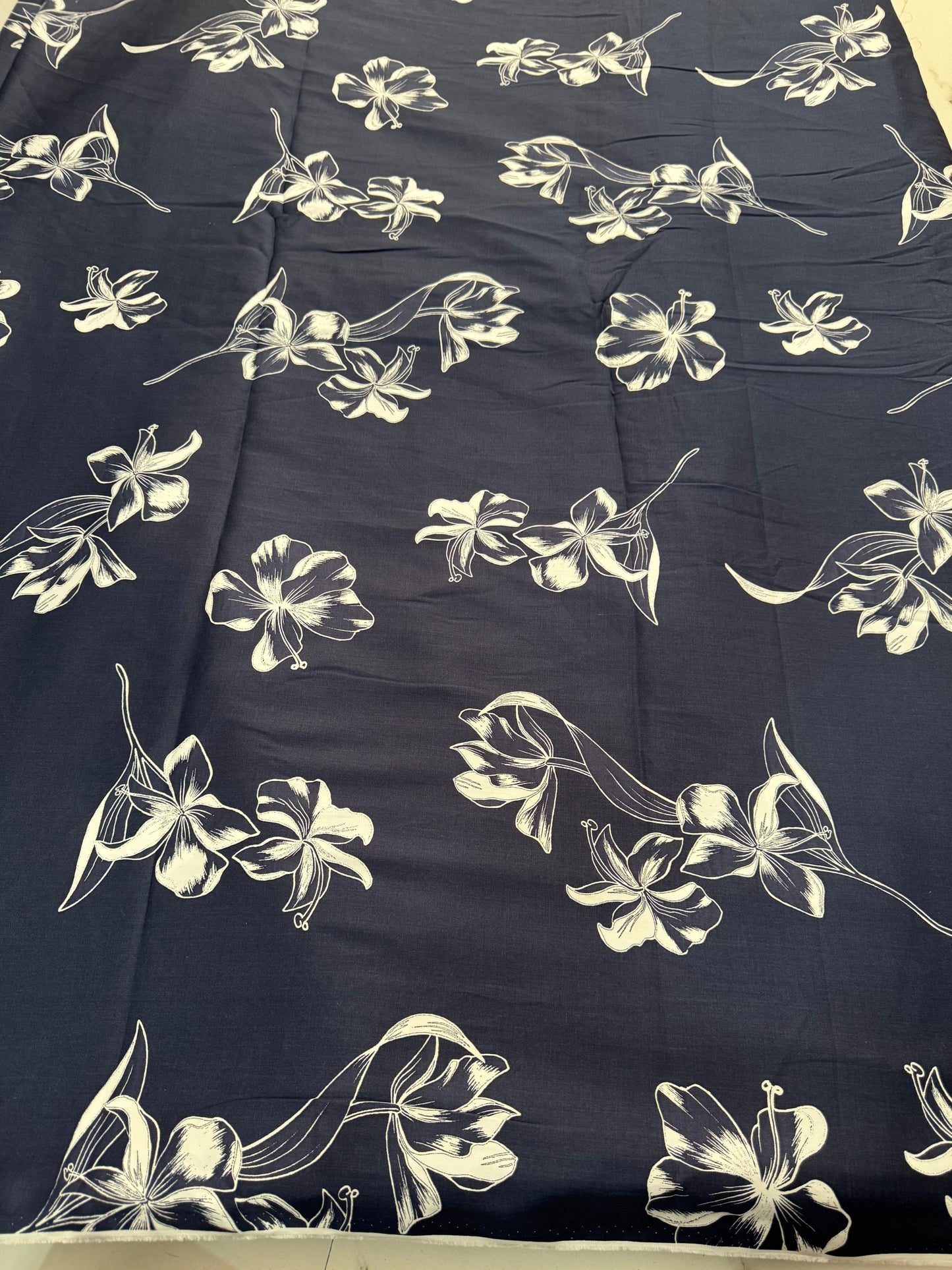 Buy Cotton Poplin Satin Aesthetic Flower Printed Fabric