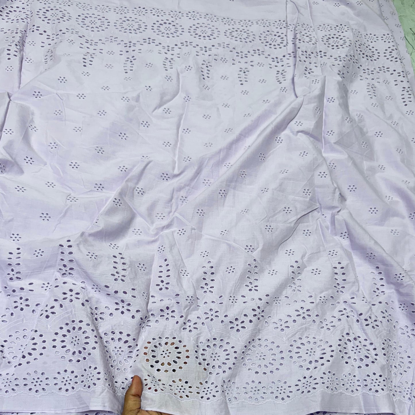 Buy Cotton Hakoba Lavender Up Down Border
