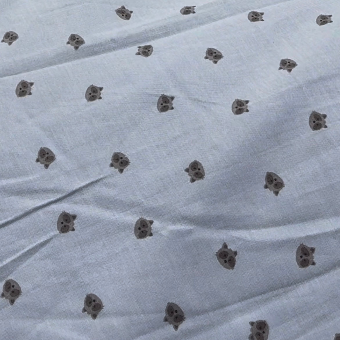 Buy Oxford Chambray Panda Printed Fabric