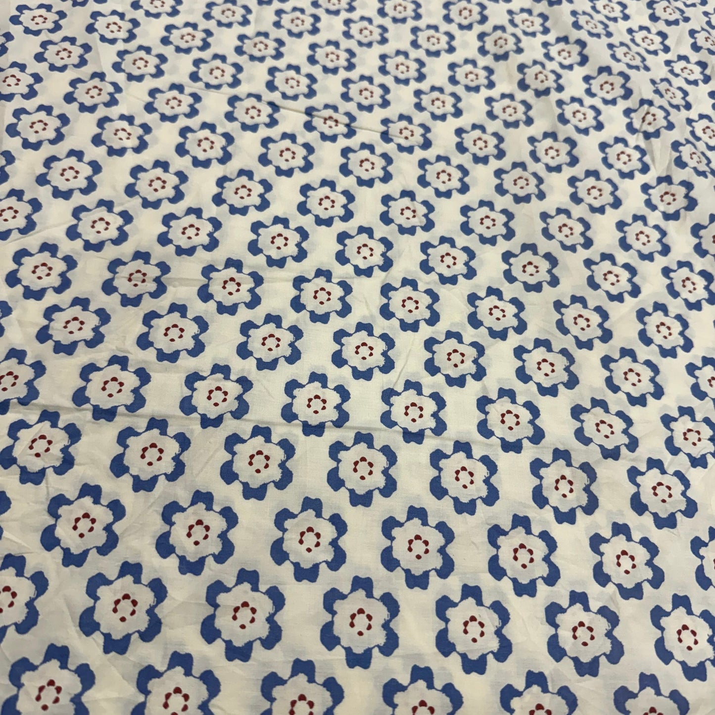Buy Poplin Flower Beads Printed Fabric