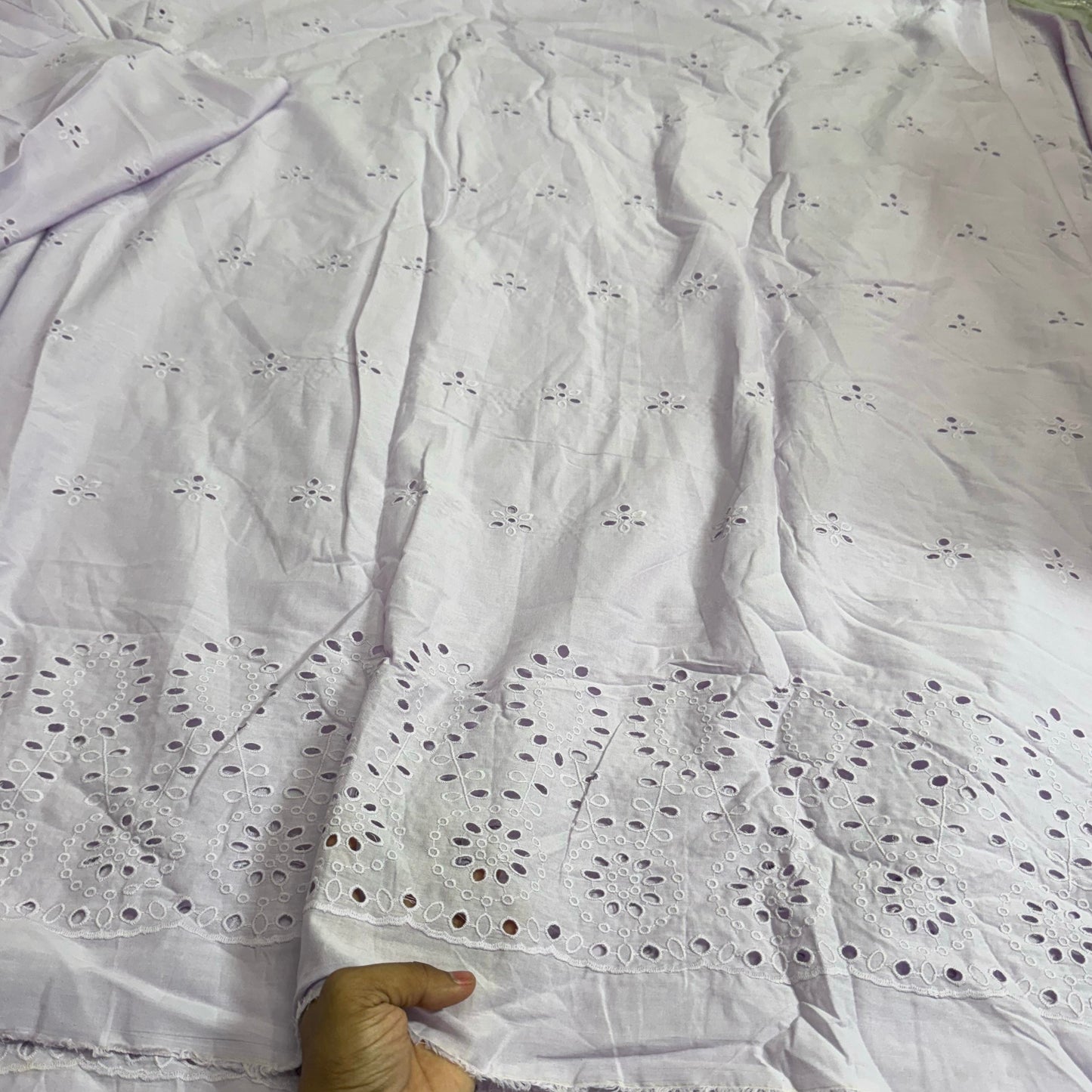 Buy Hakoba Lavender 3 Close Petal Cutwork Fabric