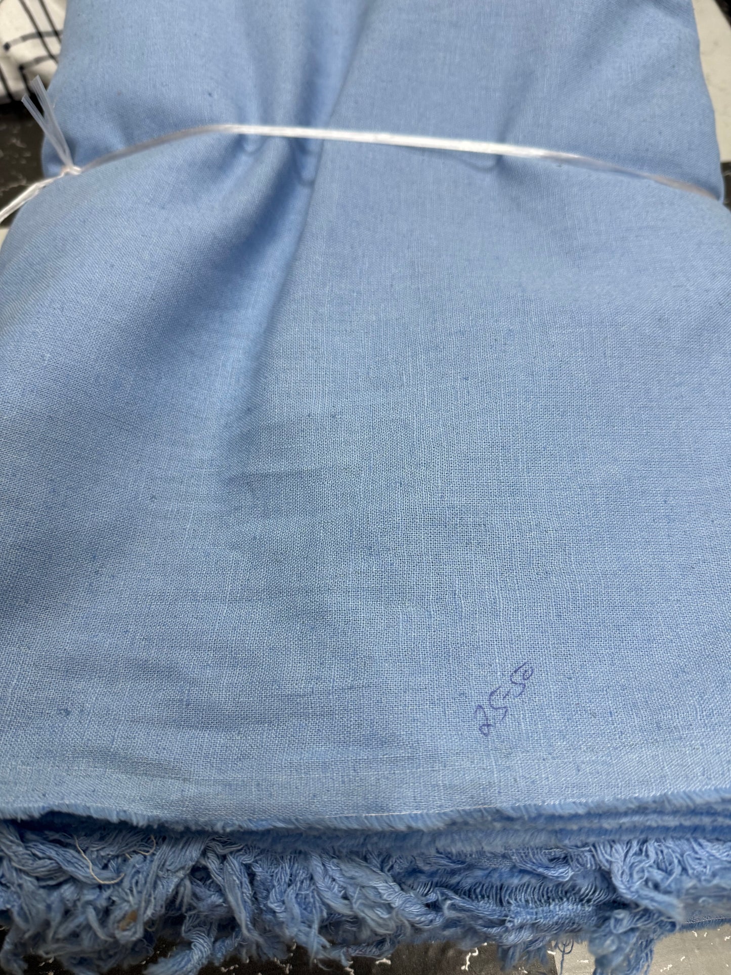 Buy Pure Linen Solid Powder Blue Fabric