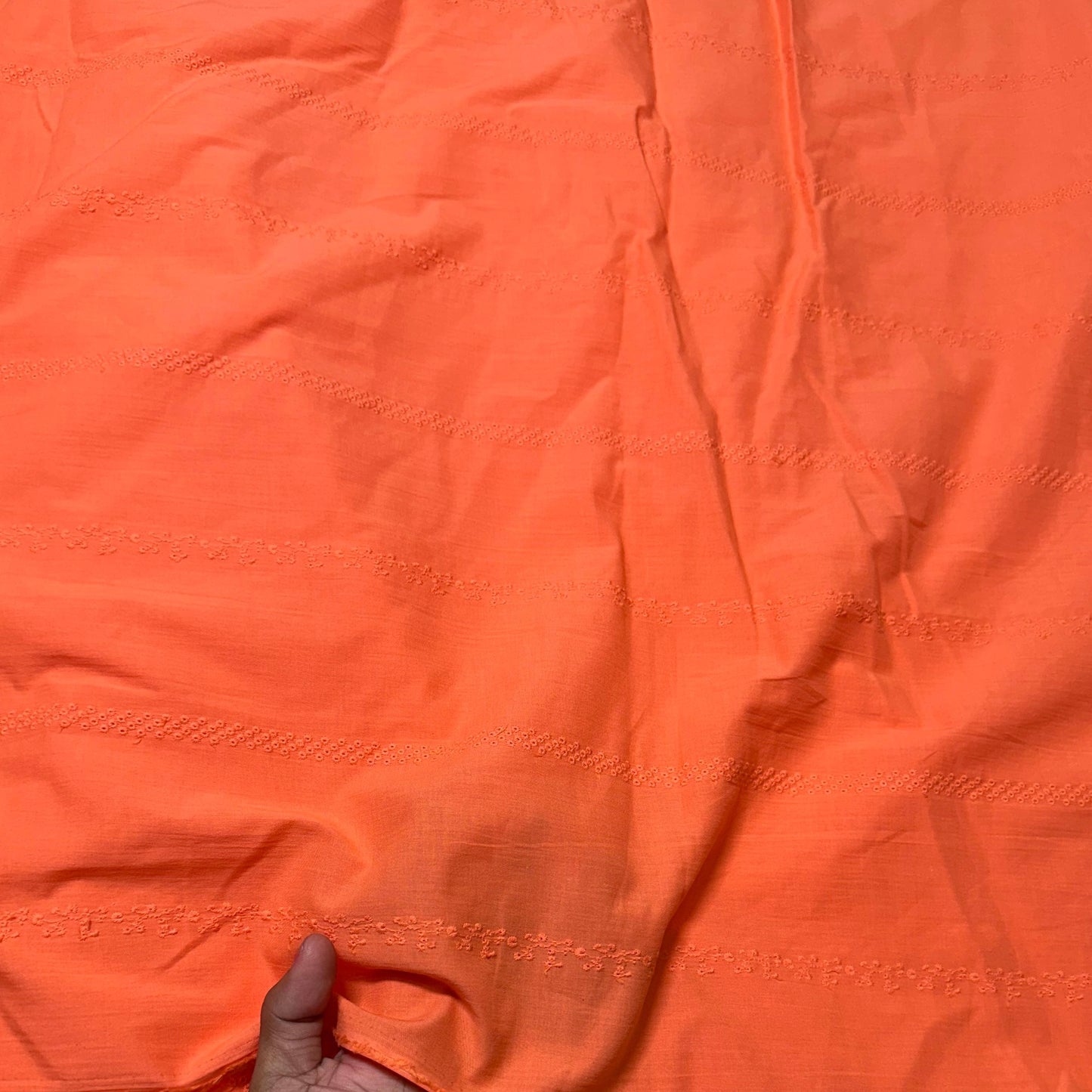Buy Hakoba Orange Lace Design Fabric